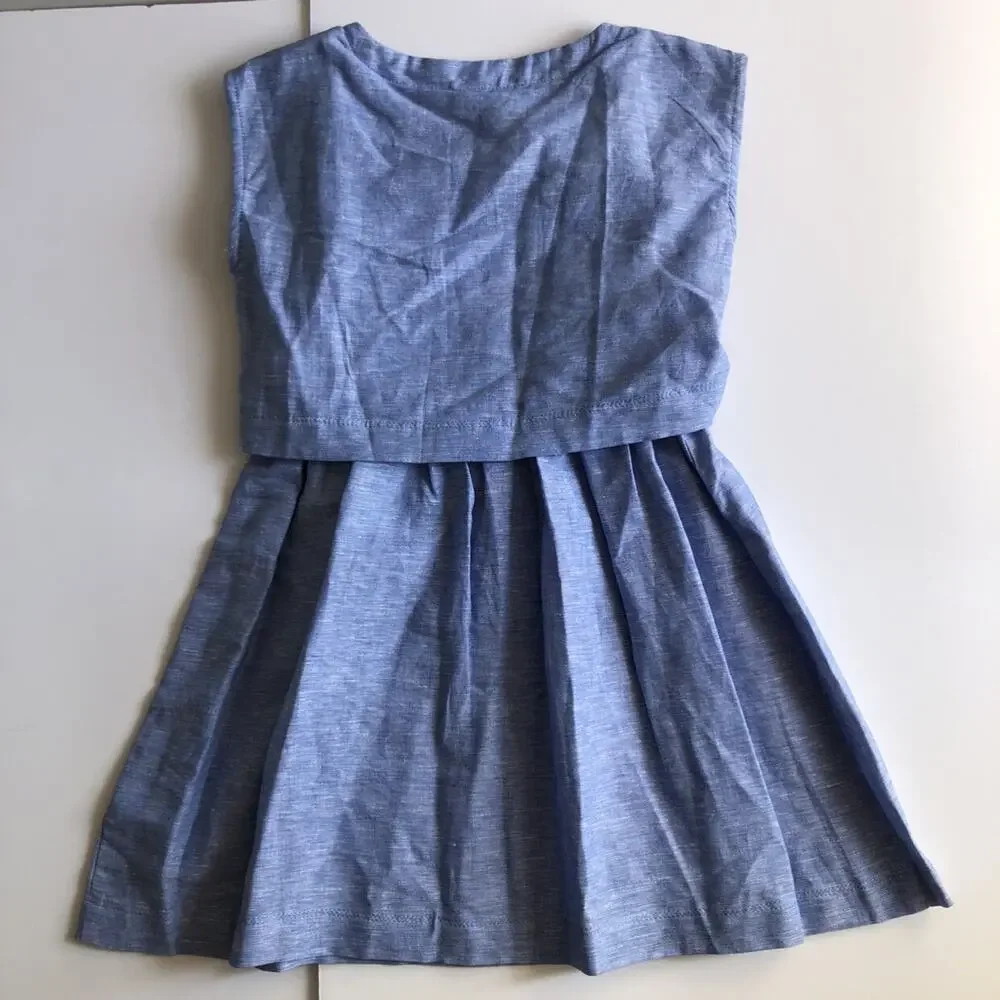 Crewcuts Layered Chambray Swing Dress Size 5